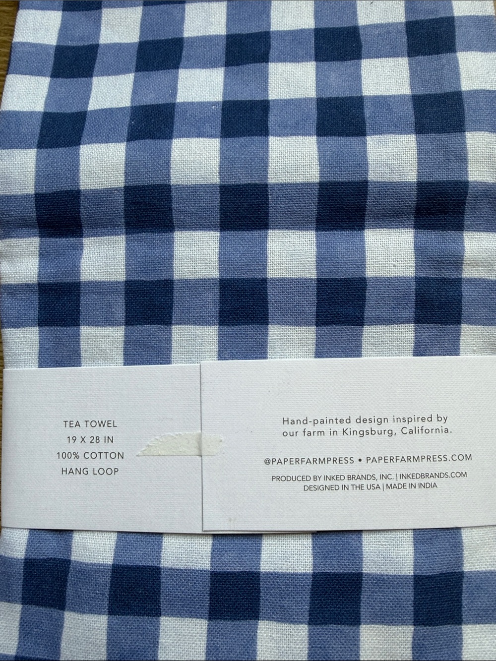 NWT Blue Gingham Kitchen Towel with Notepad - Picture 3 of 5
